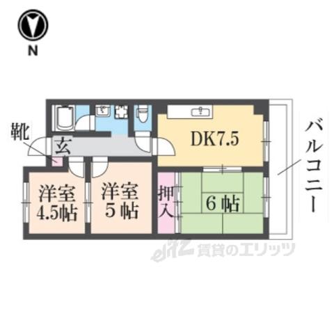 レジデンス清(1LDK/5階)の間取り写真