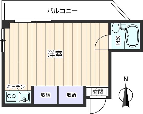 DOビル(ワンルーム/3階)の間取り写真