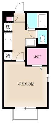 ツインステージA棟(1K/1階)の間取り写真