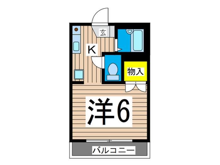 メゾンYKS(1K/2階)の間取り写真