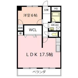 サクセス米本(1LDK/2階)の間取り写真