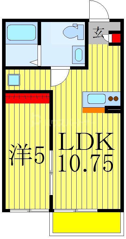 コンフォートシティ増尾(1LDK/1階)の間取り写真