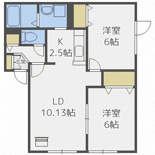 セジュール元町(2LDK/1階)の間取り写真