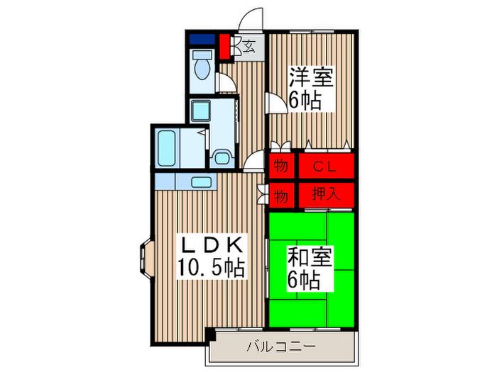 さくらビル(2LDK/3階)の間取り写真