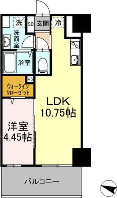 GRANCRAB(1LDK/5階)の間取り写真