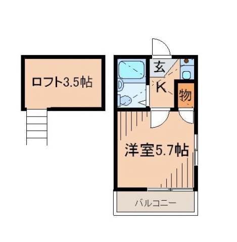 ウィステリア久我山(ワンルーム/1階)の間取り写真