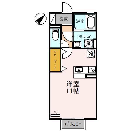 ファーストステージ(ワンルーム/1階)の間取り写真
