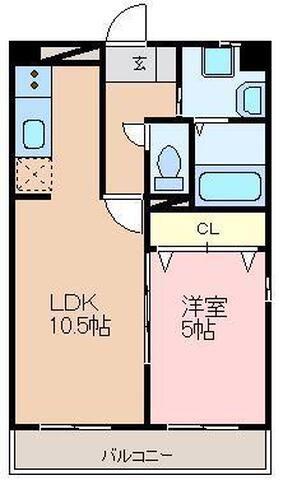 パンダビル(1LDK/9階)の間取り写真