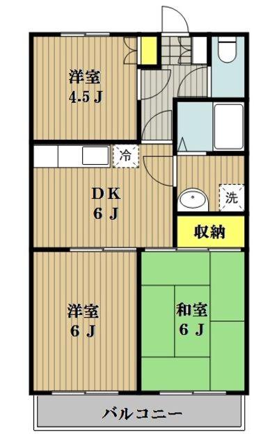 A&Tガーデンハウス(3DK/2階)の間取り写真