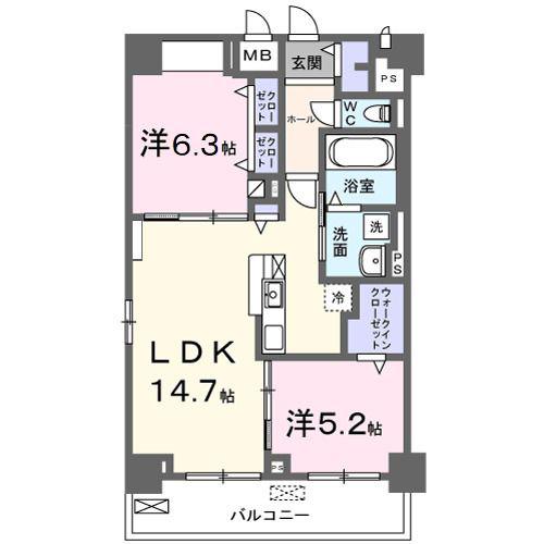 ST.TOKYO(2LDK/1階)の間取り写真