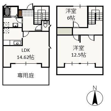 オリーブテラスA(2LDK/1階)の間取り写真