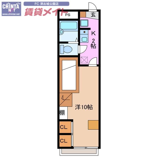 VERSA CASA(1K/2階)の間取り写真