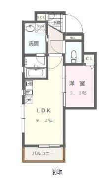 ヴィラージュ大濠(1LDK/3階)の間取り写真
