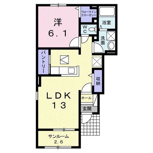 プリマベーラ(1LDK/1階)の間取り写真
