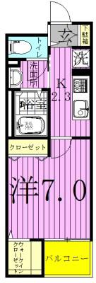 メルヴェーユ柏の葉(1K/4階)の間取り写真