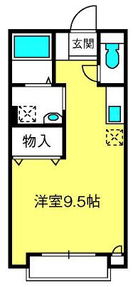 ラフィネ(ワンルーム/1階)の間取り写真