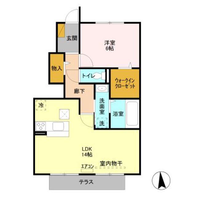 エルンテ(1LDK/1階)の間取り写真