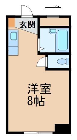 ローズ本町マンション(ワンルーム/3階)の間取り写真