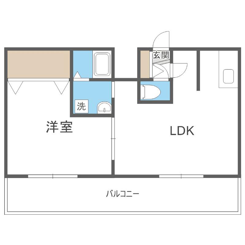 小田ビル(1DK/5階)の間取り写真