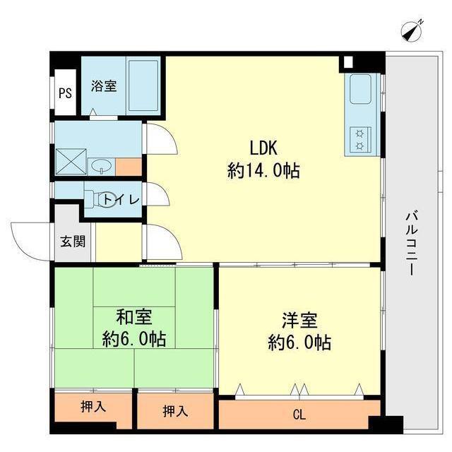 センチュリー若杉21(2LDK/3階)の間取り写真