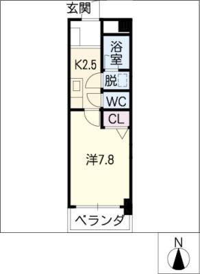 プレミールKATSURA(1K/3階)の間取り写真