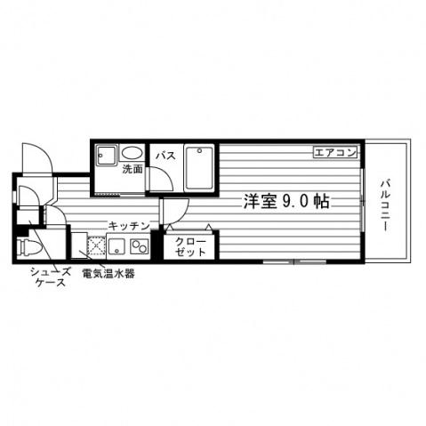 カルマンド新津(1K/1階)の間取り写真