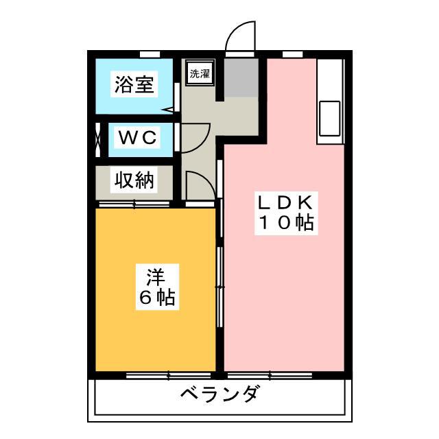 アパートメント豊保(1LDK/2階)の間取り写真