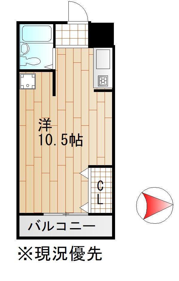 リヴェールサニービル(ワンルーム/4階)の間取り写真