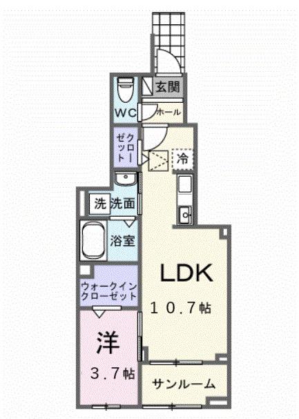 グラン イリーデ(1LDK/1階)の間取り写真