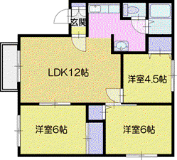 エクセレントハウスA(3LDK/1階)の間取り写真