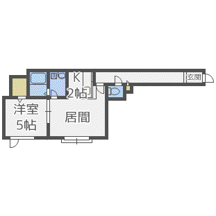 ウィステリア菊水元町(1LDK/2階)の間取り写真