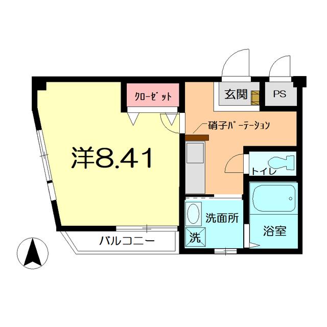 ファインドコート(1K/1階)の間取り写真