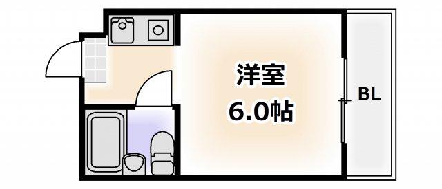 シティアーク天王寺(1K/3階)の間取り写真