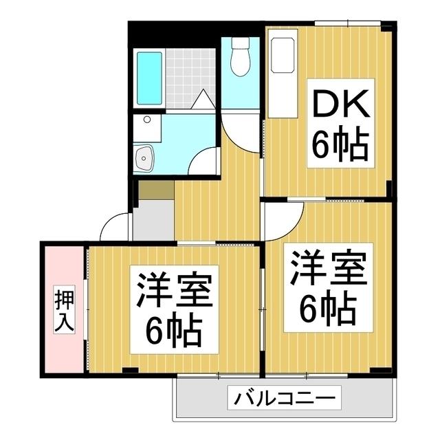 SUPLUS黒姫(2DK/1階)の間取り写真