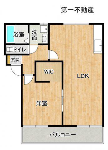 コンフォート社A棟(1LDK/1階)の間取り写真