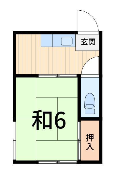 黒澤ハイム(1K/2階)の間取り写真