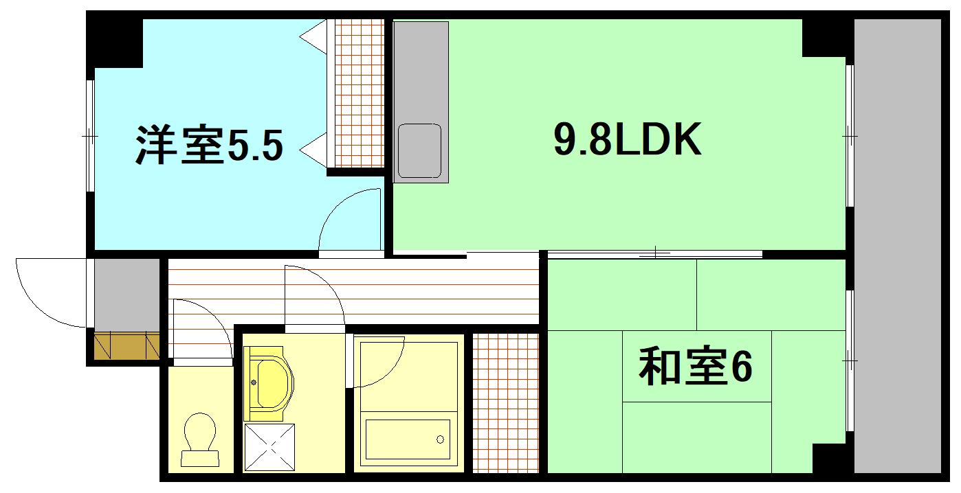 アストピア段原(2LDK/4階)の間取り写真