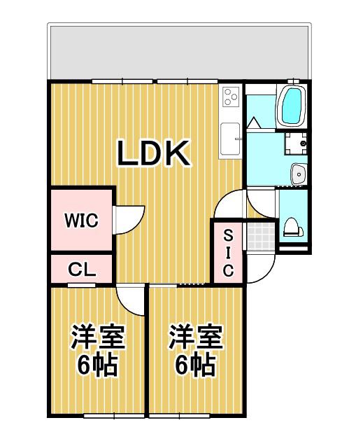 レトア東佐野B(3LDK/1階)の間取り写真
