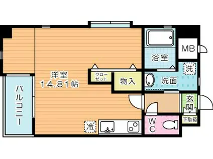 サンシャインIII(ワンルーム/4階)の間取り写真