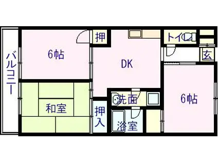 NKパレスII(3DK/2階)の間取り写真
