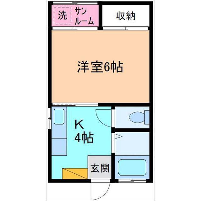 小坂アパート(1K/2階)の間取り写真