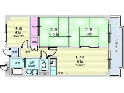 ロイヤル蛍ヶ池(3DK/2階)の間取り写真