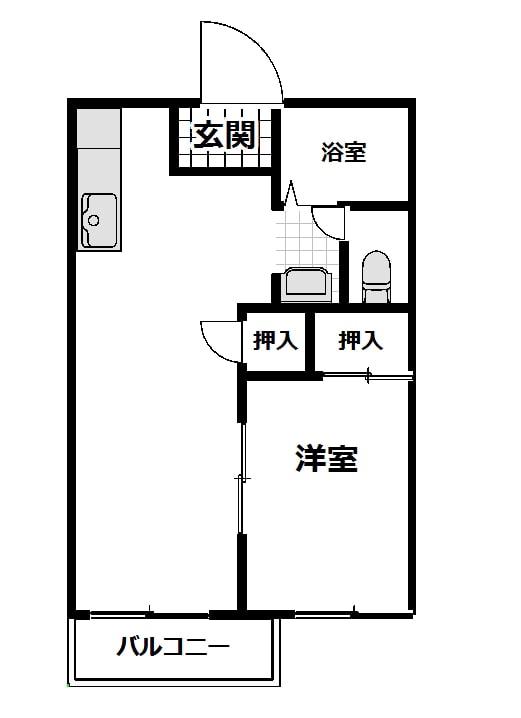 ビバリーヒルズC棟(1LDK/1階)の間取り写真