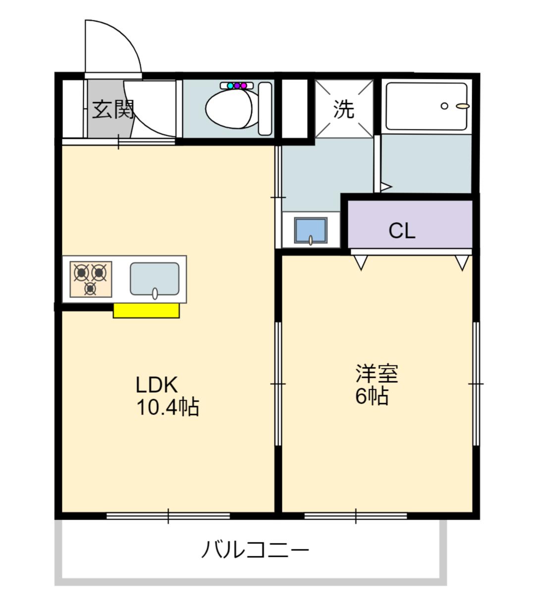アプローズ(1LDK/1階)の間取り写真