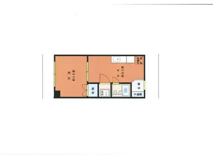 ハイライフ三田(1DK/1階)の間取り写真