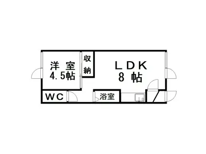 パークサイド(1LDK/2階)の間取り写真