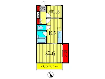 サンハイツ(2K/3階)の間取り写真