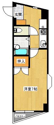 アトラスヒルズ(1K/4階)の間取り写真