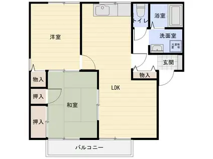 トレジャー(2LDK/1階)の間取り写真
