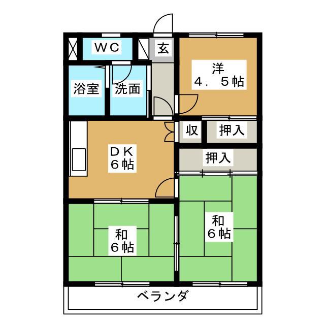 グランドハイツ森山(3DK/3階)の間取り写真